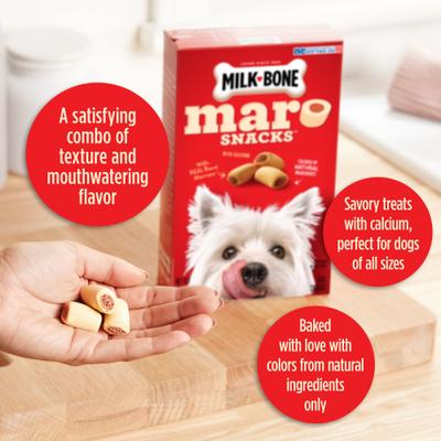 Bundle: Milk-Bone MaroSnacks Real Bone Marrow Treats, 38-oz, case of 2 + MaroSnacks Real Bone Marrow Dog Treats, 40-oz tub