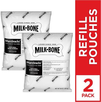 Bundle: Milk-Bone MaroSnacks Real Bone Marrow Treats, 38-oz, case of 2 + MaroSnacks Real Bone Marrow Dog Treats, 40-oz tub