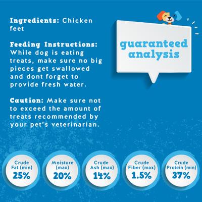 Galletas de patas de pollo para perros, 20 unidades