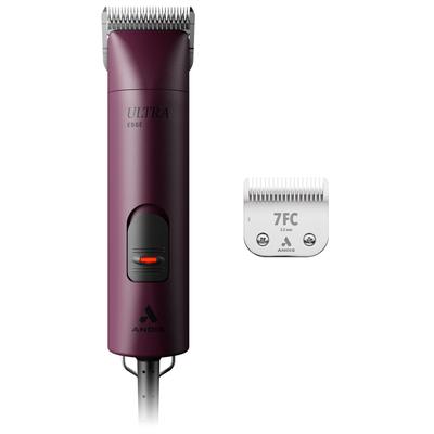 Bundle: Andis AGC2 UltraEdge 2-Speed Dog & Cat Hair Grooming Clipper, Burgundy + UltraEdge Detachable Blade, #7FC, 1/8-in, 3.2mm