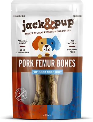 Golosinas de hueso de fémur de cerdo para perros, 2 unidades