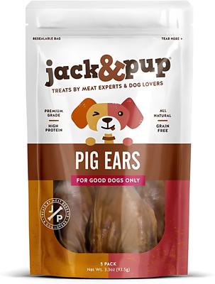 Half Pig Ear Dog Treats, 18 count