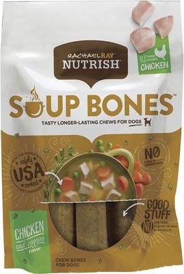 Bundle: Rachael Ray Nutrish Turkey, Brown Rice & Venison Recipe Dry Food + Soup Bones Chicken & Veggies Flavor Dog Treats