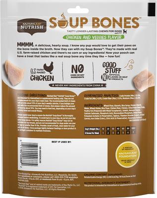 Bundle: Rachael Ray Nutrish Turkey, Brown Rice & Venison Recipe Dry Food + Soup Bones Chicken & Veggies Flavor Dog Treats