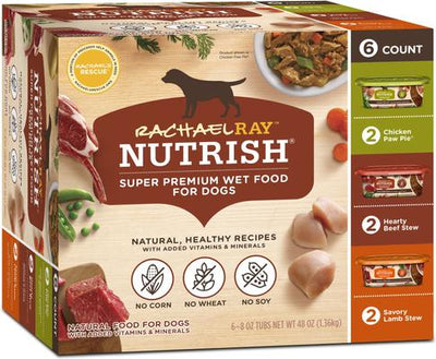 Paquete: Rachael Ray Nutrish Variety Pack + Paquete variado de comida húmeda para perros Hearty Recipes