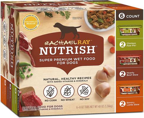 Paquete: Alimento seco para perros Rachael Ray Nutrish con pollo y verduras + paquete variado de alimento húmedo