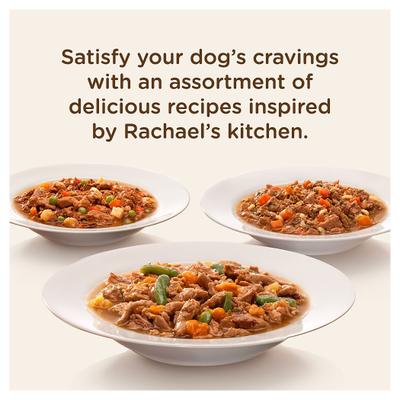 Paquete: Alimento seco Rachael Ray Nutrish con carne de res real, guisantes y arroz integral + Paquete variado de alimento húmedo para perros