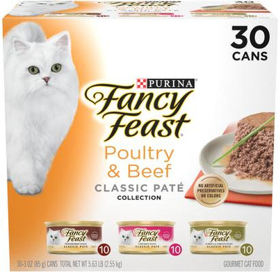 Poultry & Beef Collection Variety Pack Grain-Free Pate Wet Cat Food, 3-oz can, case of 30
