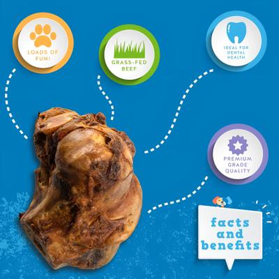 Large Roasted Beef Knuckle Head Dog Treats, 1 count