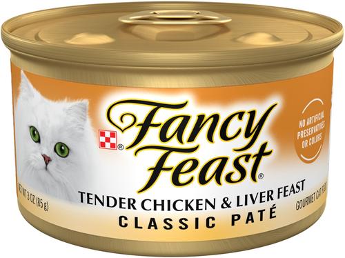 Classic Pate Tender Chicken & Liver Feast Wet Cat Food, 3-oz, case of 24