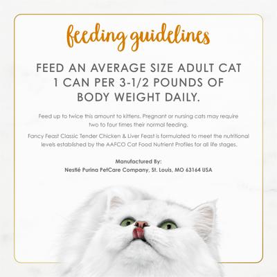 Classic Pate Tender Chicken & Liver Feast Wet Cat Food, 3-oz, case of 24