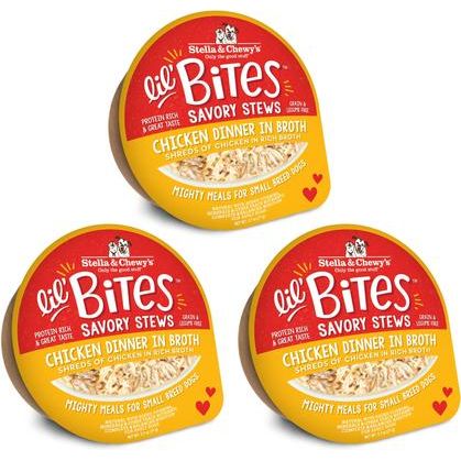 Stella & Chewy's, Lil Bites Savory Stews, Alimento húmedo desmenuzado, perros de raza Pequeña, varios sabores. 12 pack