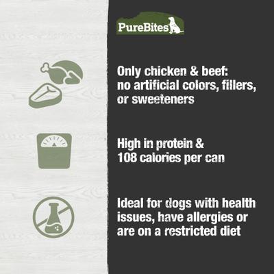 100% Pure Chicken & Beef Paté Dog Food Toppings, 2.5-oz can, 12 count