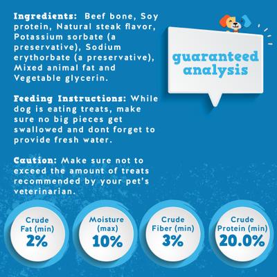 Small Stuffed 3-4-in Bone Filled with Bully Stick Flavor Dog Treats, 2 count