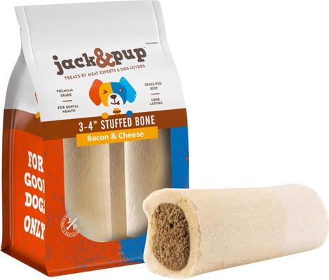 Small Stuffed 3-4-in Bone Filled with Bully Stick Flavor Dog Treats, 2 count