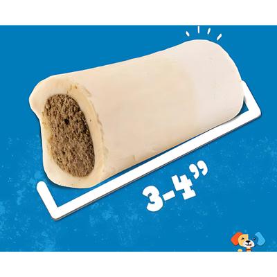 Golosinas para perros con hueso pequeño de 3 a 4 pulgadas relleno con sabor a tocino y queso, 2 unidades