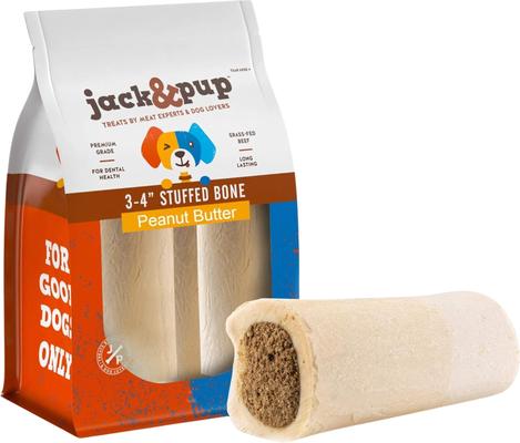 Small Stuffed 3-4-in Bone Filled with Bully Stick Flavor Dog Treats, 2 count