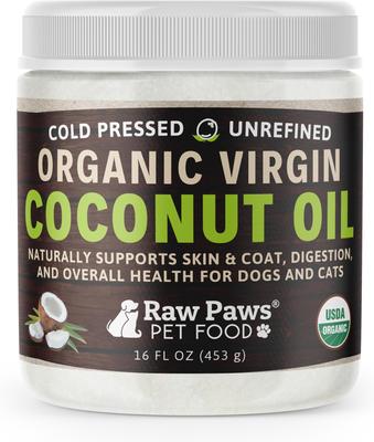 Organic Virgin Coconut Oil for Dogs & Cats, Skin & Coat Support Supplement, 16-oz jar