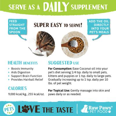 Organic Virgin Coconut Oil for Dogs & Cats, Skin & Coat Support Supplement, 16-oz jar