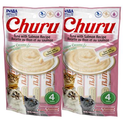 Churu - Premio para lamer para gatos, atún sin cereales y puré de pollo, tubo de 0.5 oz, paquete de 4