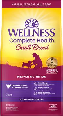 Bundle: Wellness Small Breed Complete Health Adult Turkey & Oatmeal Recipe Dry Dog Food, 12-lb bag & WHIMZEES Variety Pack Dental Dog Treats, Small, 56 count