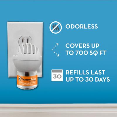 Bundle: ThunderShirt Classic Anxiety & Calming Vest, Heather Grey, Medium + ThunderEase Calming Diffuser for Dogs