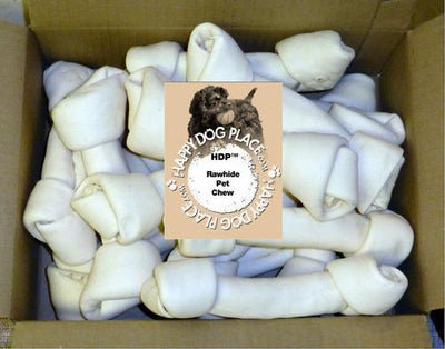 Premium Rawhide Knotted Bones Dog Treats, 20 count