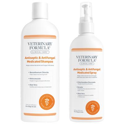 Bundle: Veterinary Formula Clinical Care Antiseptic & Antifungal Spray & Veterinary Formula Clinical Care Antiseptic & Antifungal Shampoo, 16-oz bottle