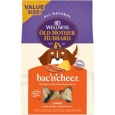 Galletas grandes horneadas naturales Bac'N'Cheez Classic de Wellness para perros, bolsa de 3.3 lb