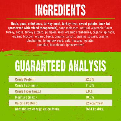 Raw Coated Biscuits Cage-Free Duck Recipe Freeze-Dried Grain-Free Dog Treats, 9-oz bag, bundle of 2