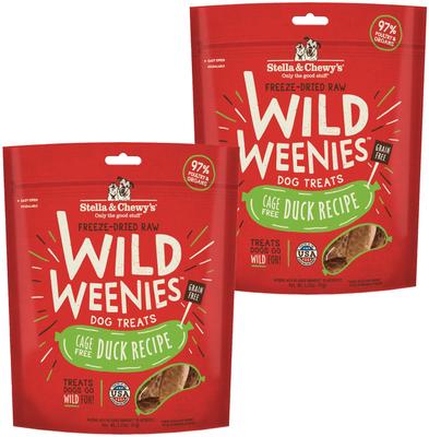 Duck Wild Weenies Freeze-Dried Raw Dog Treats, 3.25-oz bag, bundle of 2