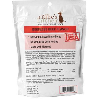 Golosinas para perros con sabor a carne de res sin carne, bolsa de 4 oz