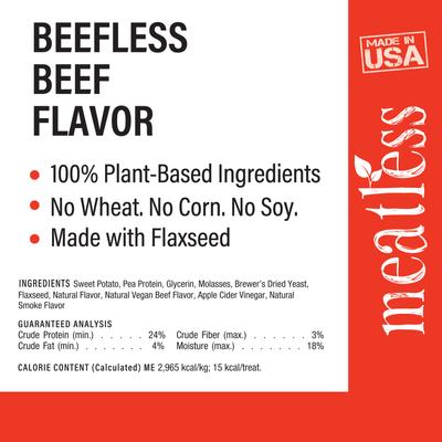 Golosinas para perros con sabor a carne de res sin carne, bolsa de 4 oz