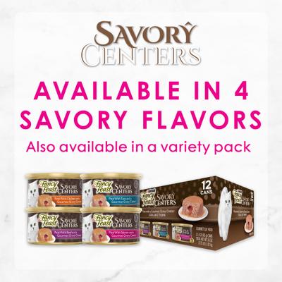 Savory Centers Salmon Canned Cat Food, 3-oz, case of 24