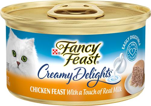 Creamy Delights Chicken Feast Canned Cat Food, 3-oz, case of 24
