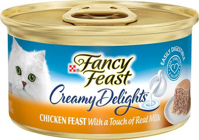 Comida enlatada para gatos Creamy Delights Chicken Feast, 3 oz, caja de 24