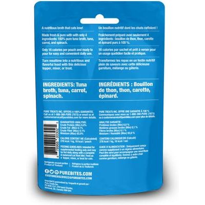 Aderezo para comida de atún y verduras Cat Broths, bolsa de 2 oz, 18 unidades