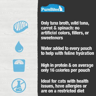 Aderezo para comida de atún y verduras Cat Broths, bolsa de 2 oz, 18 unidades