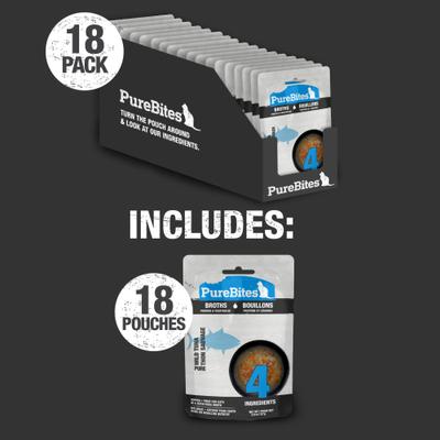 Aderezo para comida de atún y verduras Cat Broths, bolsa de 2 oz, 18 unidades