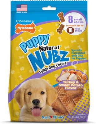 Nubz Turkey & Sweet Potato Flavored Puppy Chew Treat, 28 count