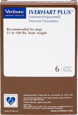 Chewable Tablet for Dogs, 51-100 lbs, (Brown Box), 6 Chewable Tablets (6-mos. supply)