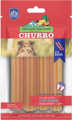 yakyCHURRO Real Bacon Flavor Dog Treats, 4 count