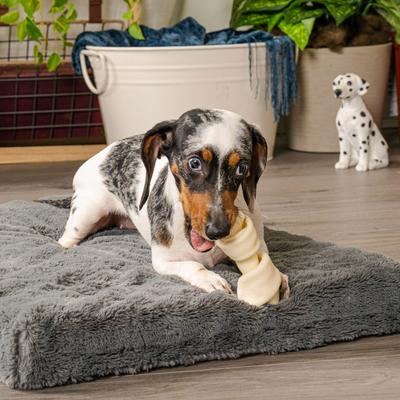 Golosinas masticables para perros con sabor natural, huesos anudados de piel de res americana de 4 a 5 pulgadas, 15 unidades