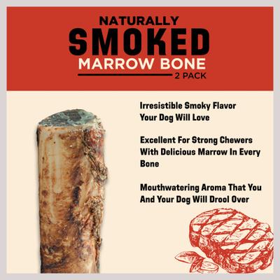 6-in Smoked Beef Marrow Dog Bone, 2 count