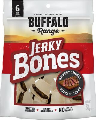 All Natural Grain-Free Jerky Bone Rawhide Dog Treats, 6 count