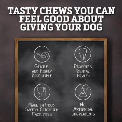 All Natural Grain-Free Jerky Bone Rawhide Dog Treats, 6 count