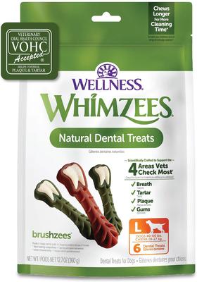 by Wellness Brushzees Dental Chews Natural Grain-Free Dental Dog Treats, Large, 6 count