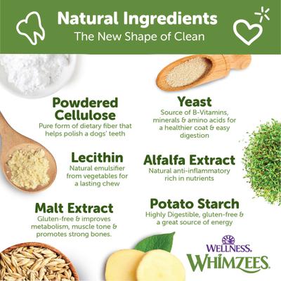 by Wellness Brushzees Dental Chews Natural Grain-Free Dental Dog Treats, Large, 6 count