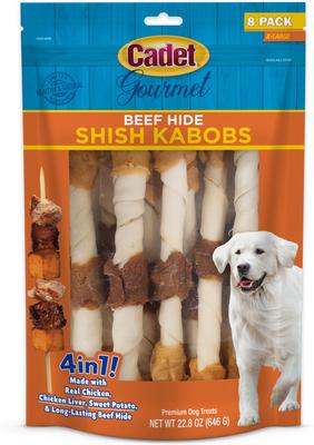 Gourmet Beef Hide Shish Kabobs Chicken & Sweet Potato Flavor Extra Large Dog Chews, 15 count