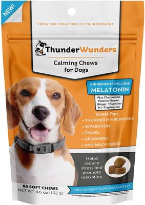 Bundle: ThunderShirt Classic Anxiety & Calming Vest, Heather Grey, X-Small + ThunderWunders Melatonin Dog Chews